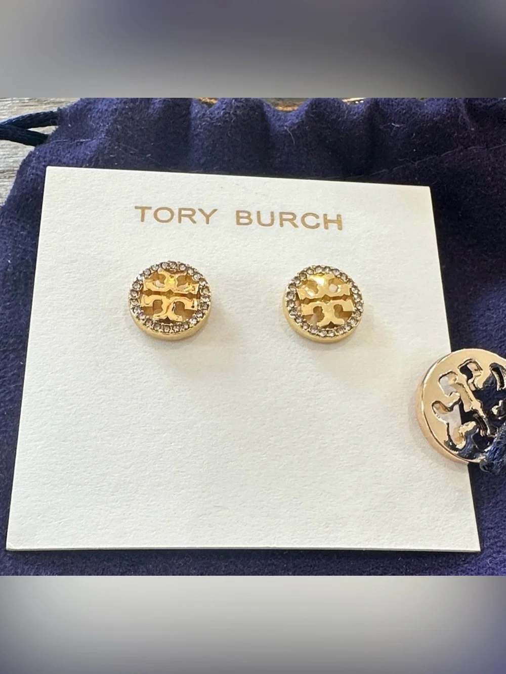 Tory Burch NWOT Icon Pavé Stud Earrings